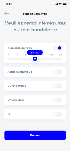 Insérez les valeurs de la bandelette dans l’app