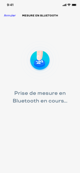 Prenez une mesure en Bluetooth grâce à un simple bouton dans l'application
